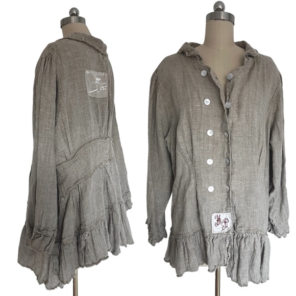 Magnolia Pearl Jackets & Blazers - Magnolia Pearl Linen Love Jacket Cardigan Lagenlook Boho Cottagecore Made in USA